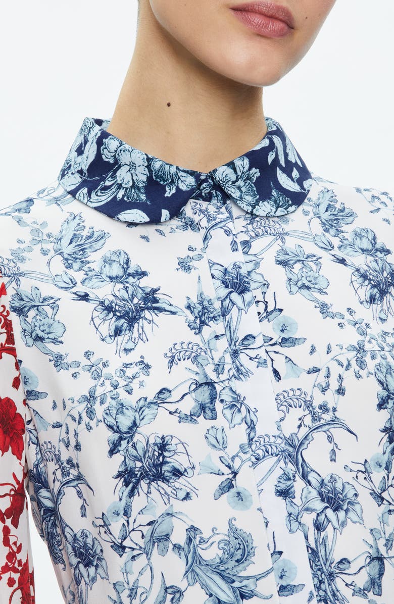 Alice + Olivia Paulie Mixed Floral Balloon Sleeve Minidress, Alternate, color,