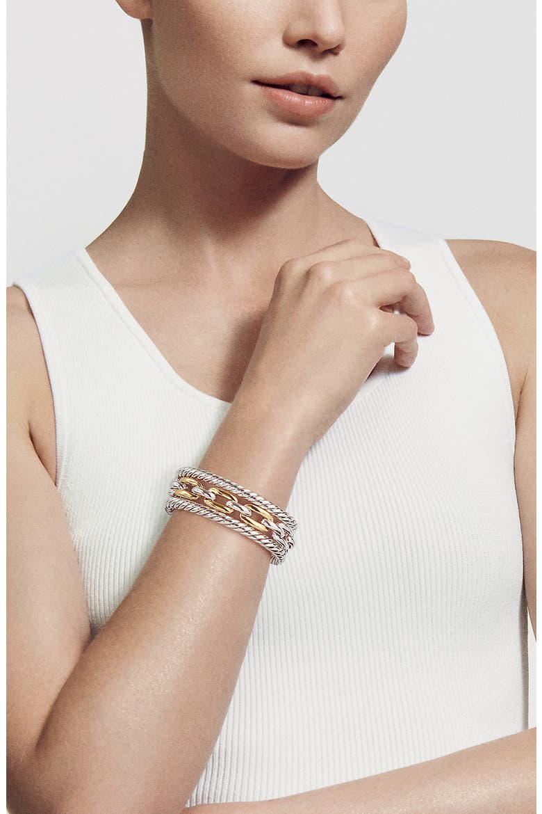Wellesley Link Multistack Bracelet with 18K Gold, Alternate, color, 18K YELLOW GOLD/ SILVER