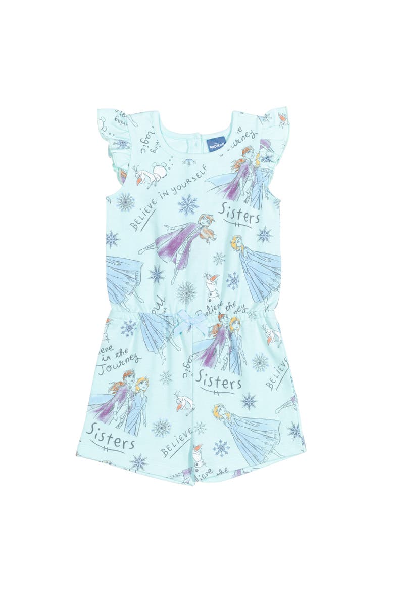 Sleeveless Skater Romper, Main, color, Frozen Blue