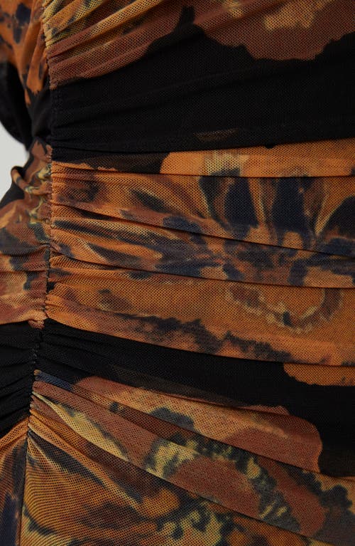 Estelle Glow Horizon Midi Dress In Brown Print