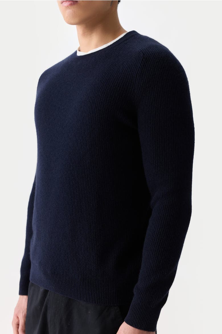 Men's Ribbed Cashmere Sweater, Alternate, color, Navy Blazer