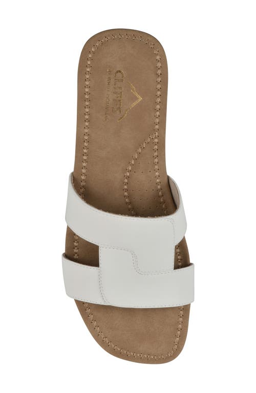 Cliffs By White Mountain Fraida Slide Sandal In White Nubuck