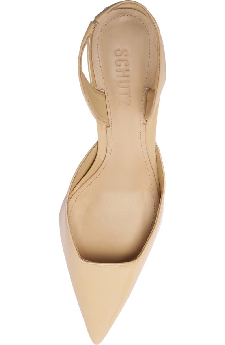 Schutz Paola Mid Slingback Pointed Toe Pump, Alternate, color, Buff Beige