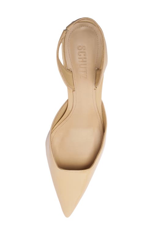Schutz Paola Mid Slingback Pointed Toe Pump In Brown