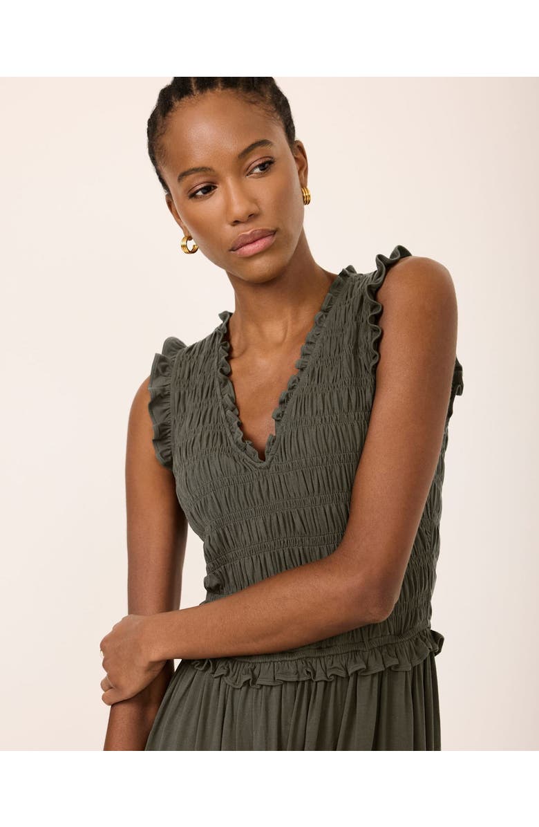 MINT VELVET Shirred Ruffle Midi Dress, Alternate, color,