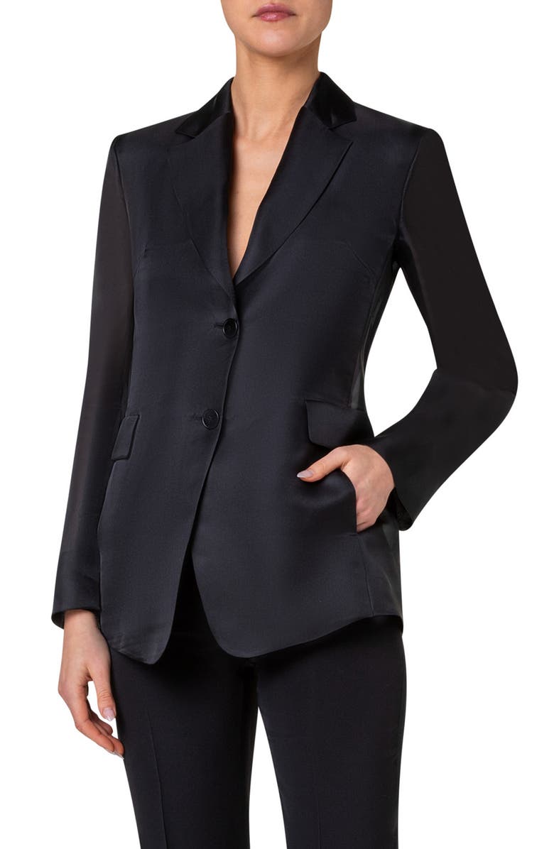 Akris Taddeo Sheer Silk Jacket, Main, color, 