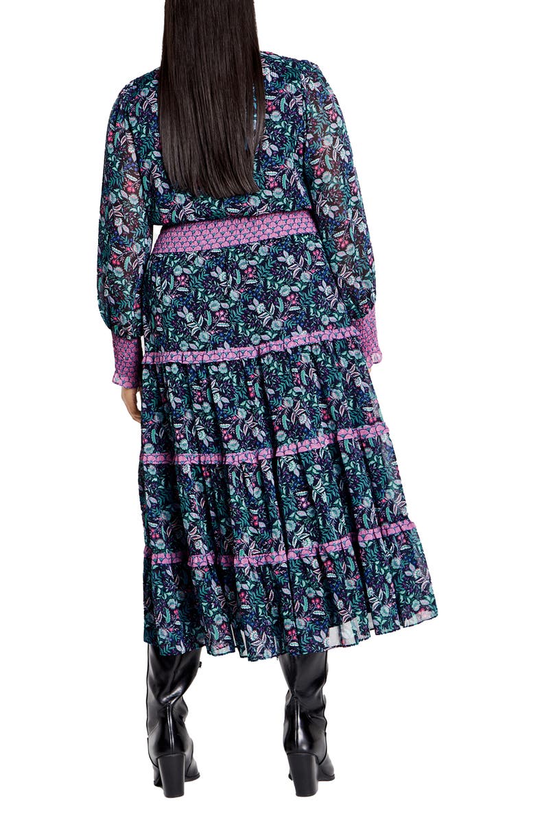 City Chic Gwendolyn Long Sleeve Tiered Dress, Alternate, color, 