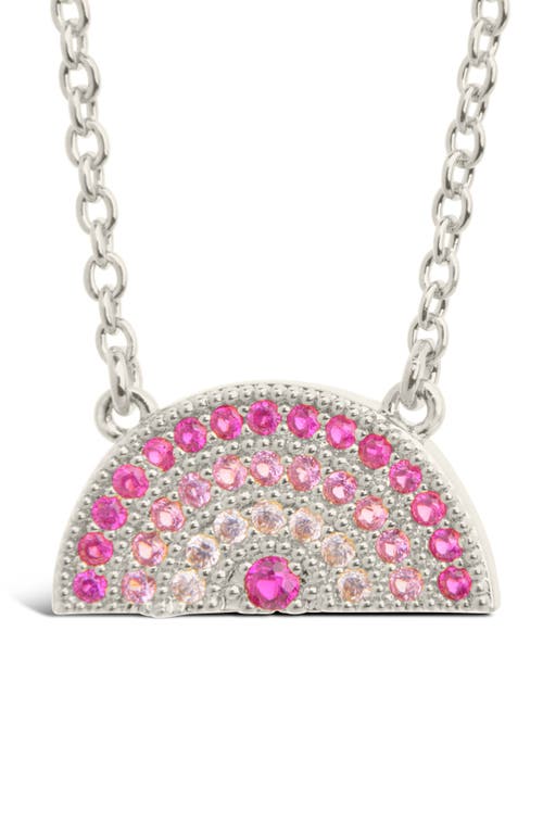 Sterling Forever Shades Of Rainbow Cubic Zirconia Pendant Necklace In Multi