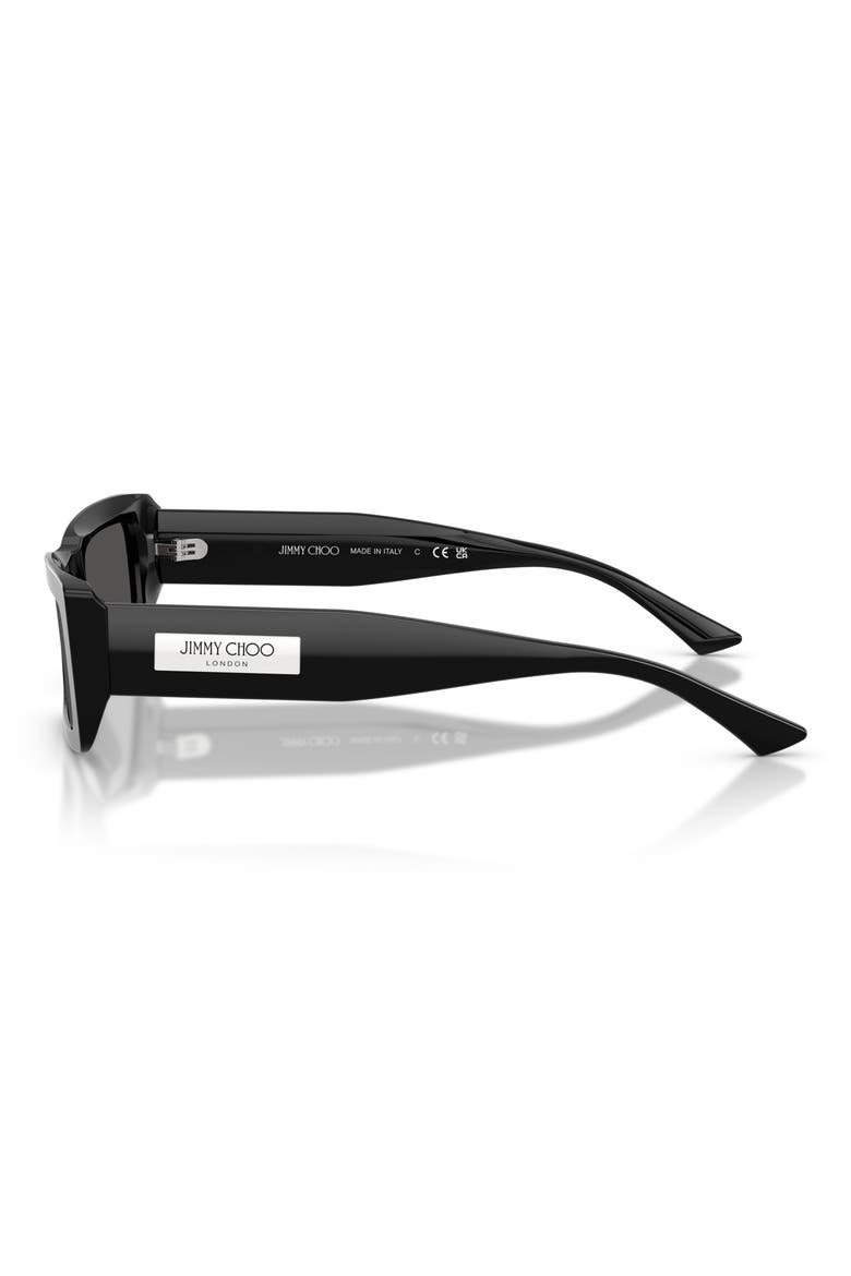 Lennon 54mm Polarized Rectangular Sunglasses, Alternate, color, BLACK/ DARK GREY