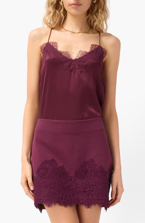 The Racer Lace Trim Silk Camisole