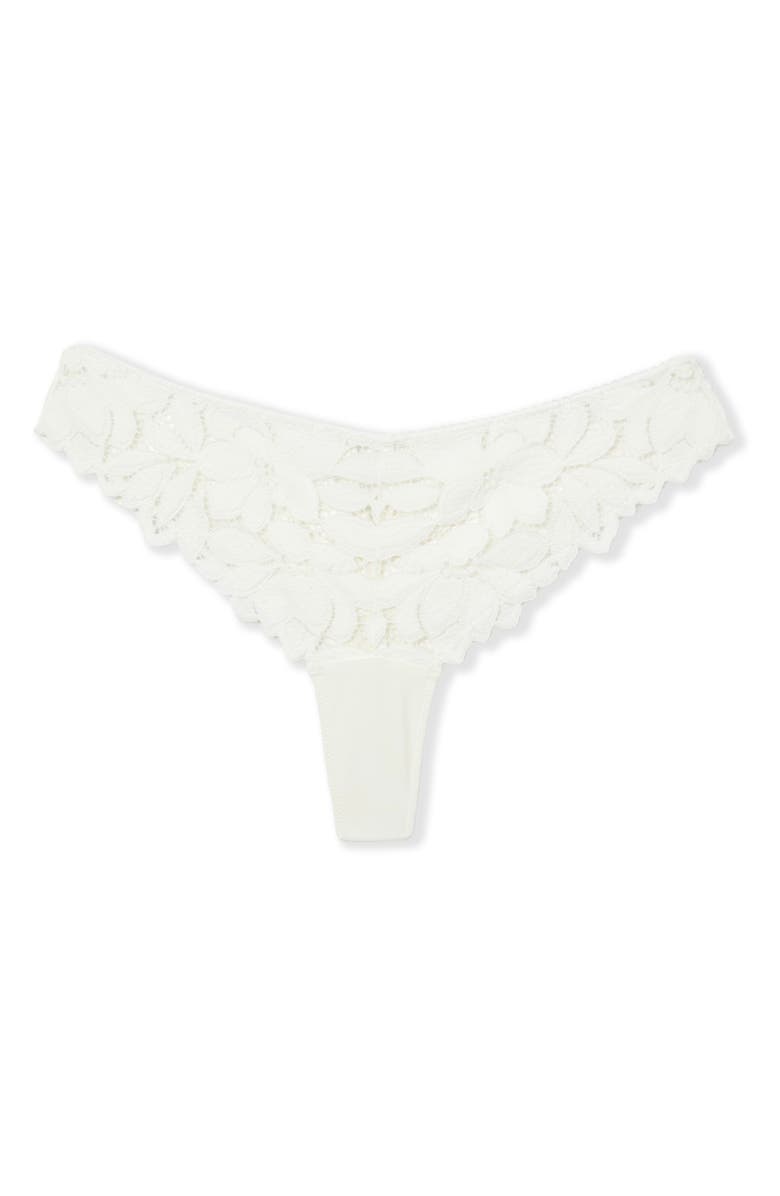 Etam Celeste Lace Tanga Thong, Alternate, color, White