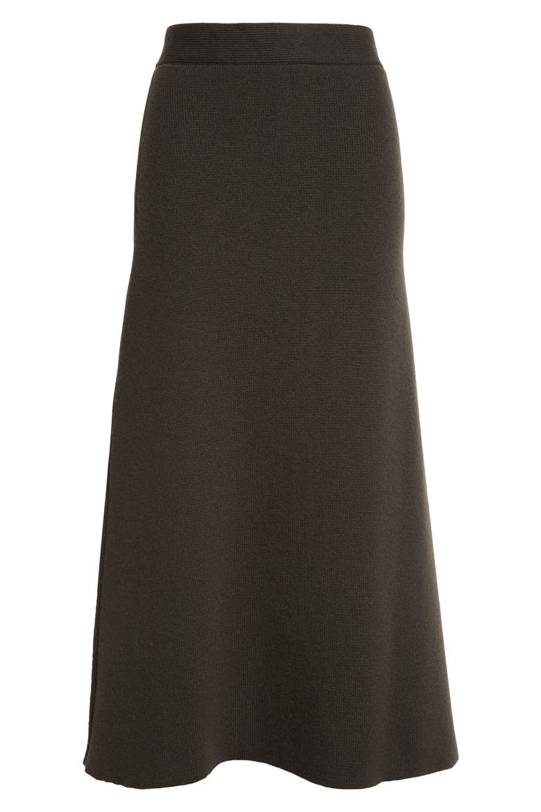Milano Stitch Cashmere A-Line Sweater Skirt, Alternate, color, IRON