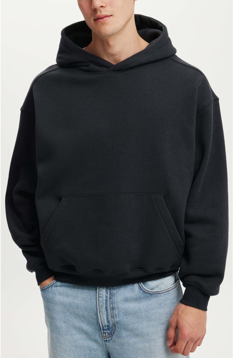 Cotton On Box Fit Hoodie, Main, color, Washed Black