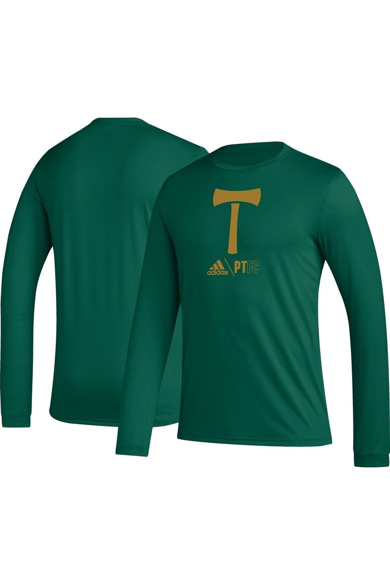 Men's adidas Green Portland Timbers Icon AEROREADY Long Sleeve T-Shirt, Main, color, Green