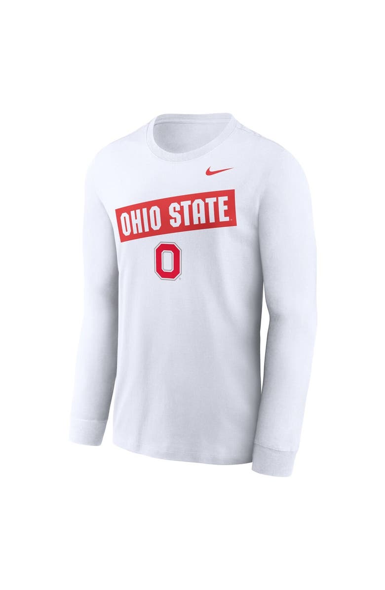 Nike Men's Nike White Ohio State Buckeyes Two-Hit Classic Location Long Sleeve T-Shirt, Alternate, color, White