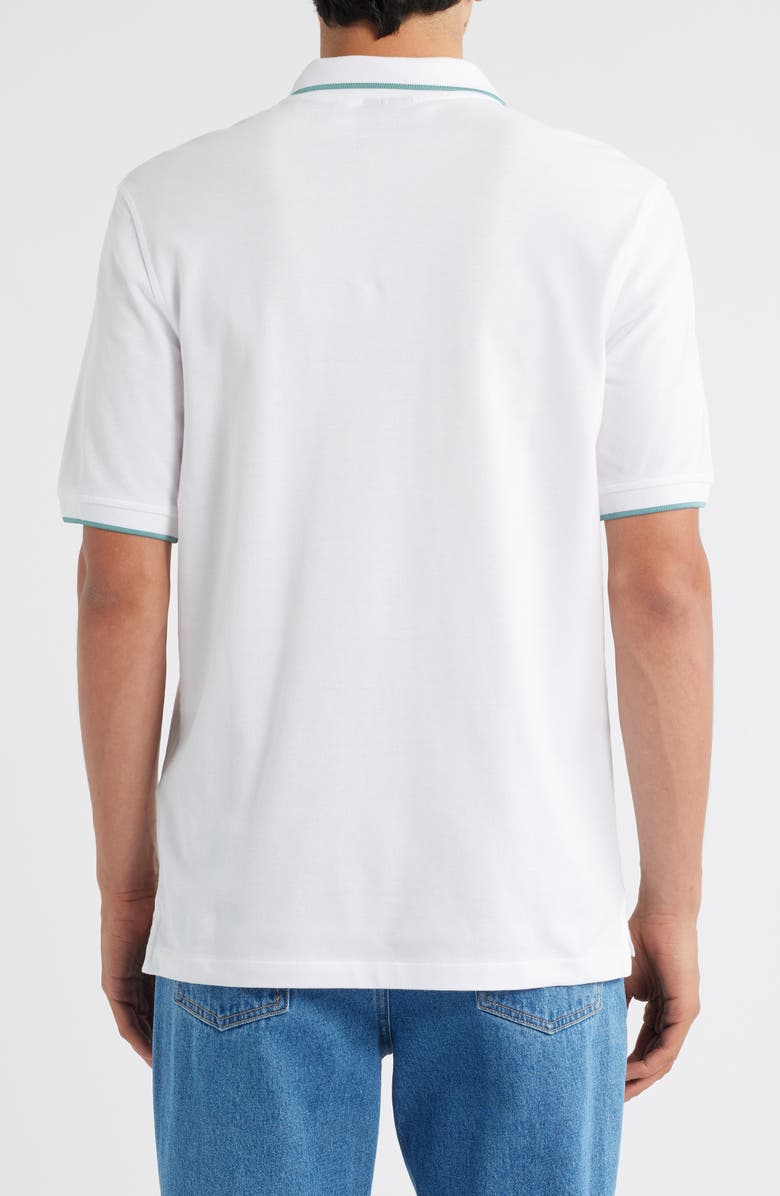 PS Paul Smith Zebra Organic Cotton Piqué Polo, Alternate, color, White