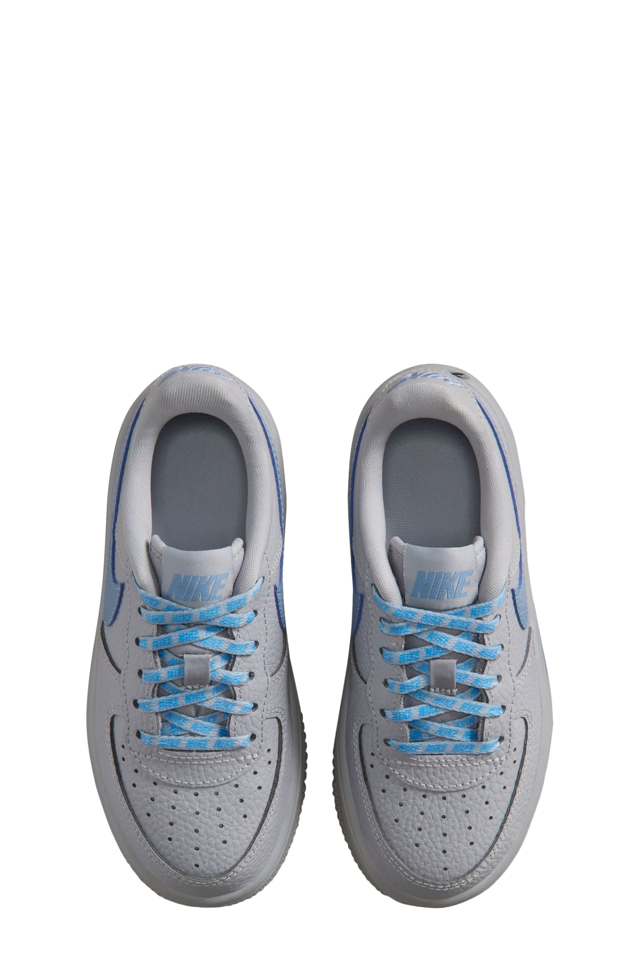 Nike Kids' Force 1 Low Basketball Sneaker, Alternate, color, Wolf Grey/ Work Blue