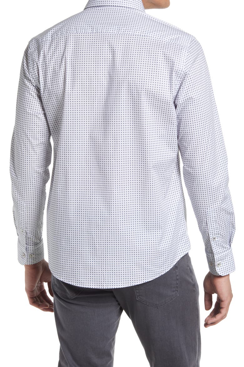 Men's Neat Stretch Button-Up Shirt, Alternate, color, GREY