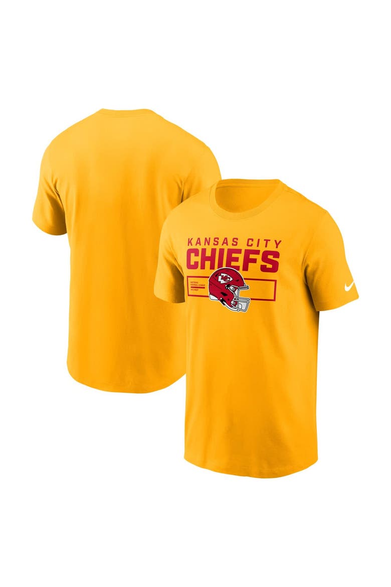 Men's Nike Gold Kansas City Chiefs Primetime Helmet Essential T-Shirt, Alternate, color, Gold