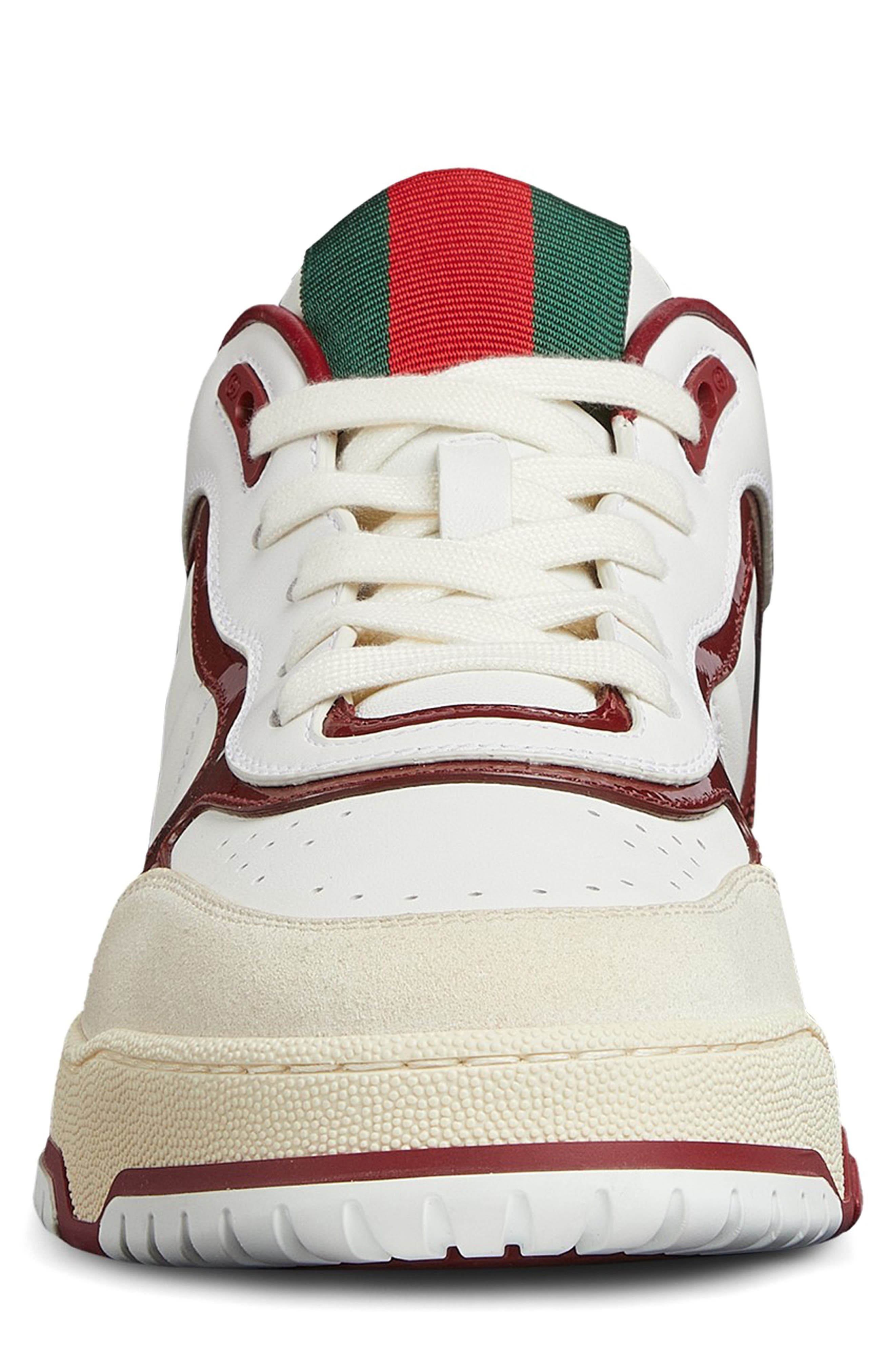 Gucci Re-Web Low Top Sneaker, Alternate, color, Ivoire/Red
