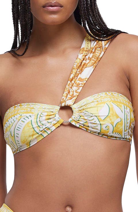 O-Ring One-Shoulder Bandeau Bikini Top