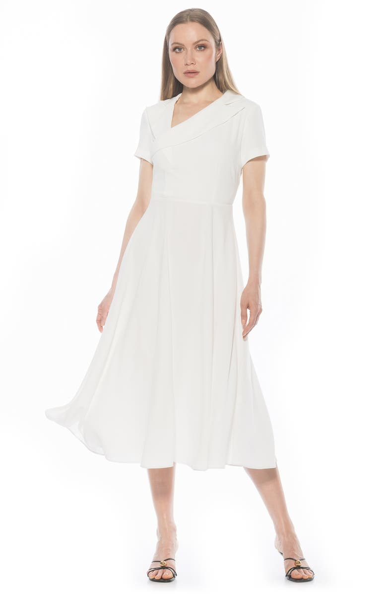 Alexia Admor Jackie Asymmetric Collared Dress, Alternate, color, Ivory