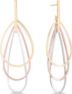 LANA 14K Gold 3-Tear Hoop Earrings