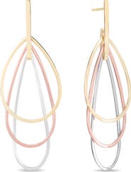 LANA 14K Gold 3-Tear Hoop Earrings