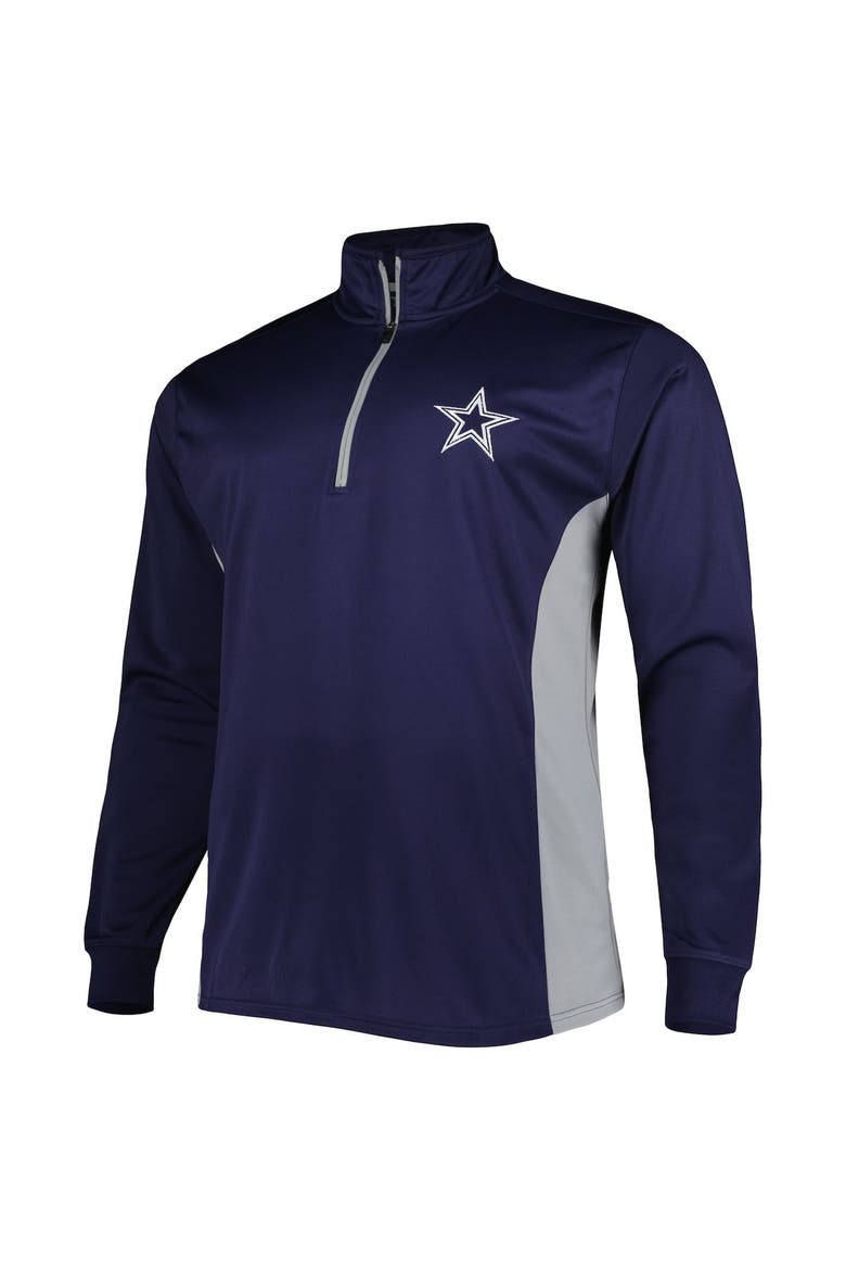 Men's Navy Dallas Cowboys Big & Tall Quarter-Zip Top, Alternate, color, Navy