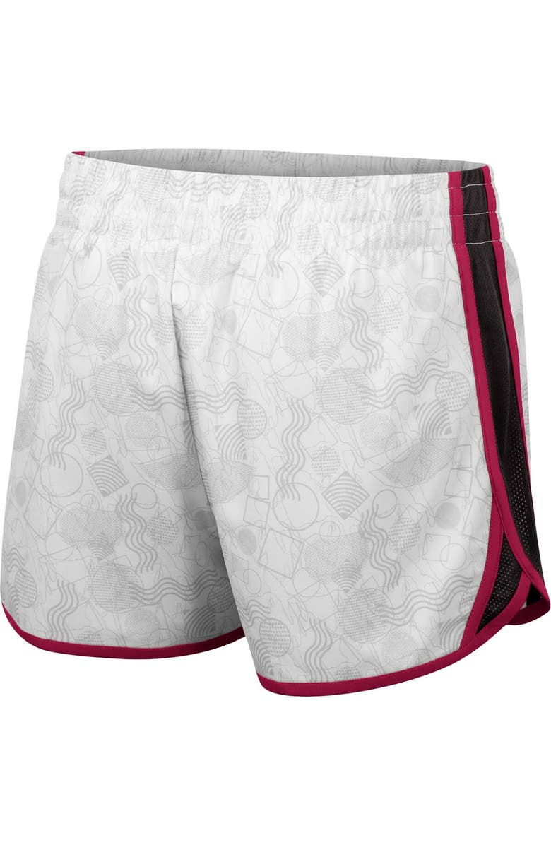 COLOSSEUM Women's Colosseum White Arizona State Sun Devils The Plastics Geo Print Shorts, Alternate, color, 