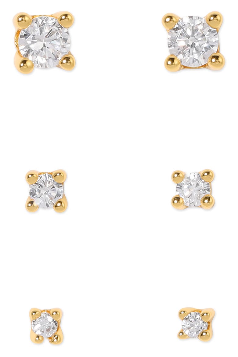 Classic Radiance Set of 3 Stud Earrings, Main, color, GOLD