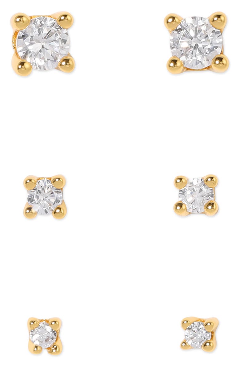 Girls Crew Classic Radiance Set of 3 Stud Earrings, Main, color, Gold