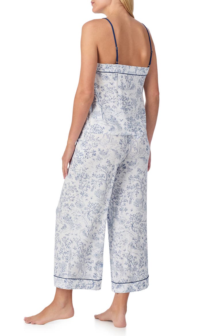 print crop pajamas, Alternate, color, WHITE/ GREEN PRINT