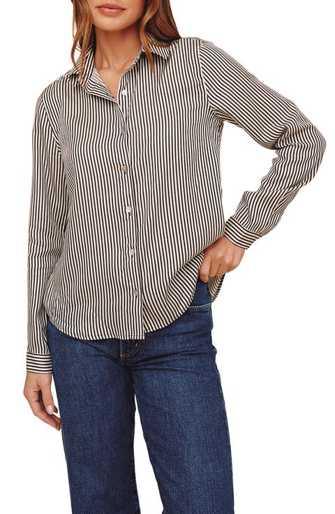 Stripe Oversize Button-Up Shirt