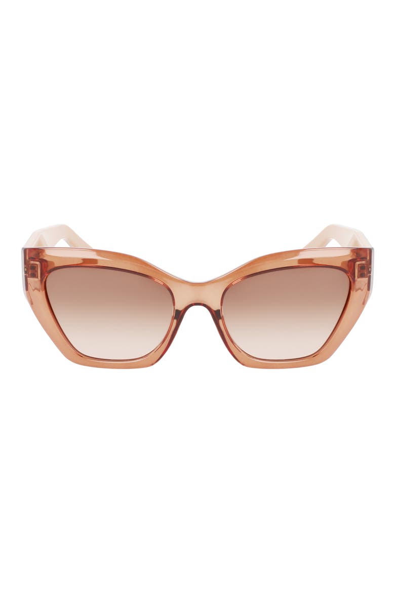 Gancini 54mm Rectangular Sunglasses, Main, color, TRANSPARENT BROWN