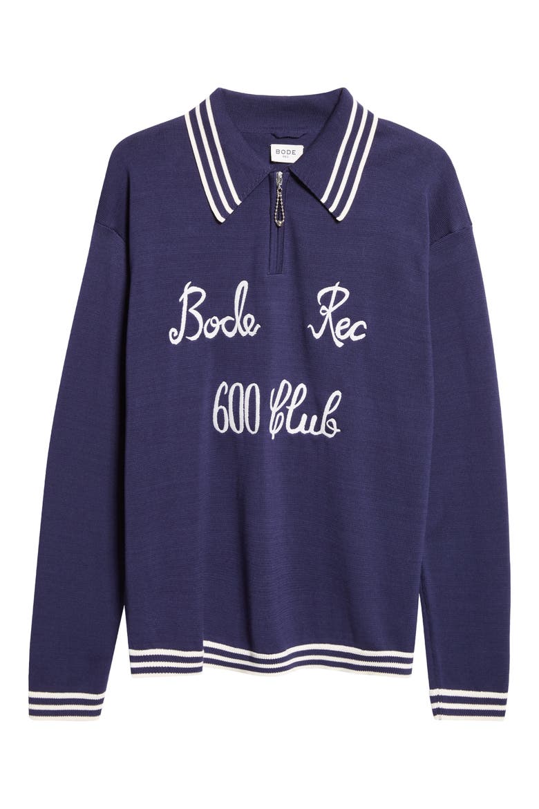 Club Tipped Embroidered Polo Sweater, Alternate, color, NAVY
