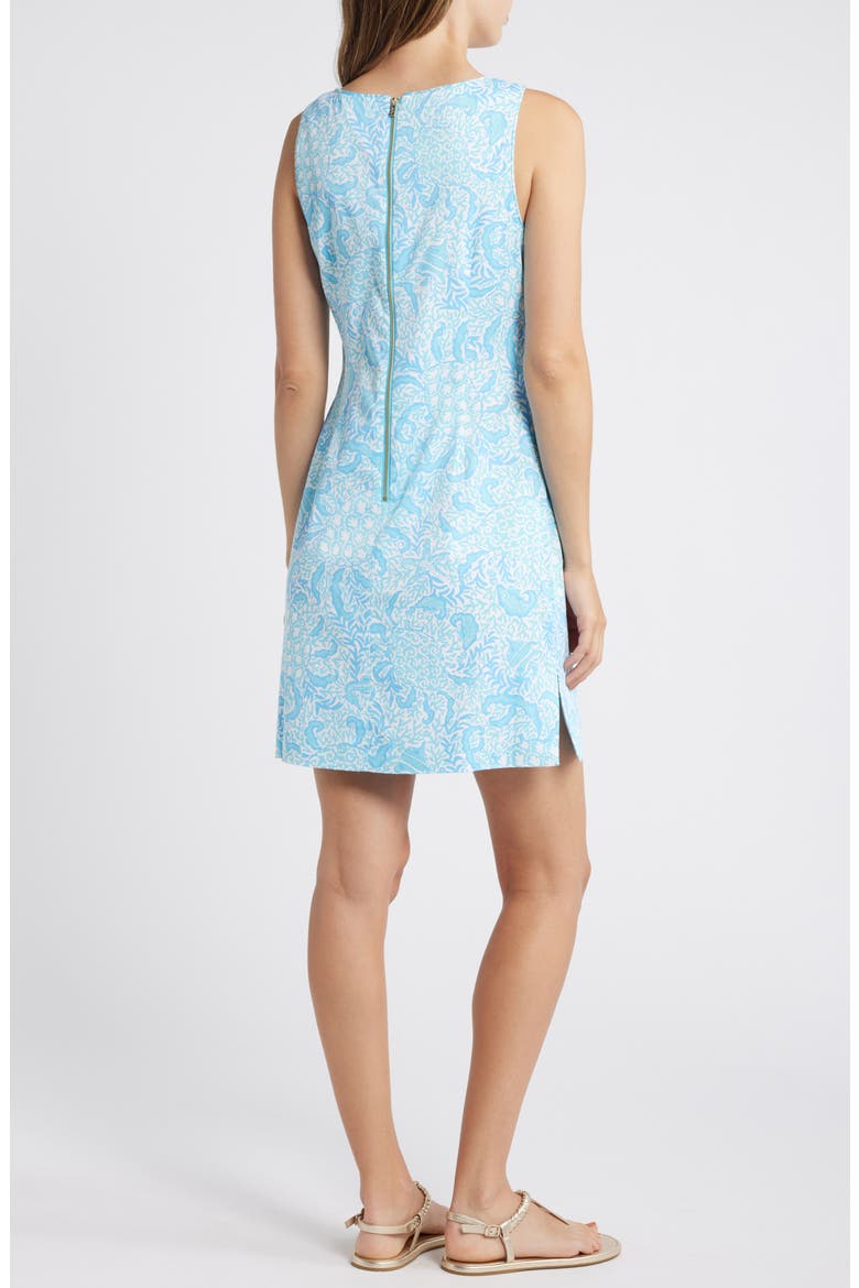 The Lilly Floral Sleeveless Stretch Sateen Dress, Alternate, color, RESORT WHITE GOOMBAY GROOVES