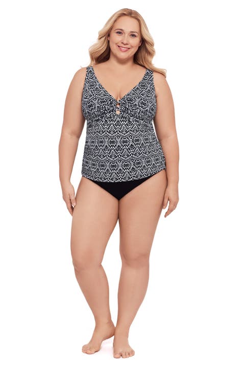 Molly Double Ring Plus Size Tankini Swimsuit Top
