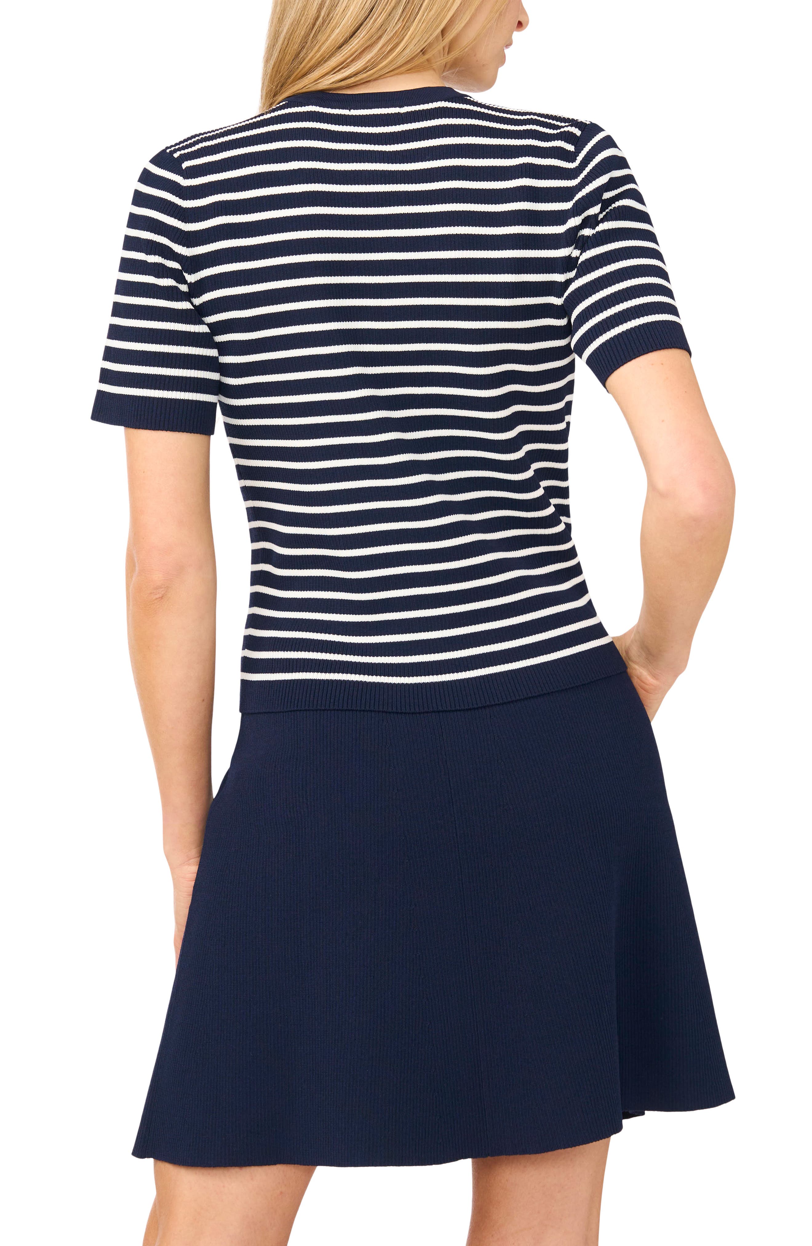 Stripe Short Sleeve Cardigan - image 4