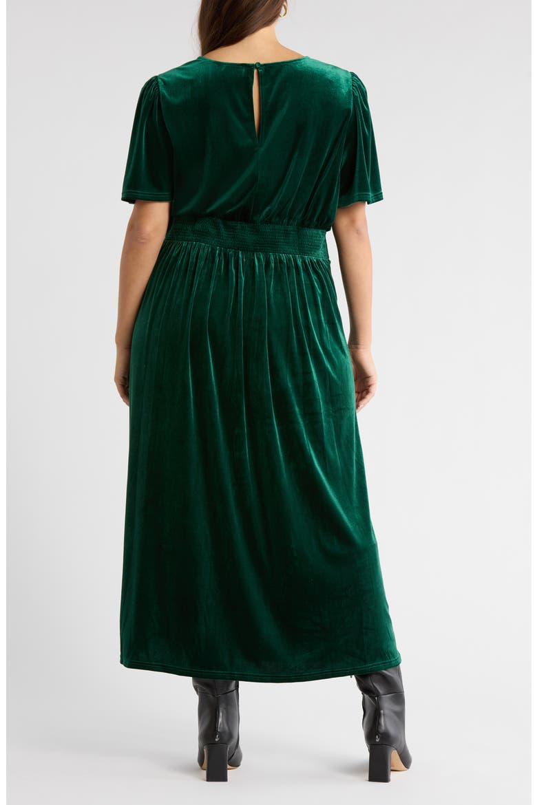 Night Bloom Velvet Maxi Dress, Alternate, color, EMERALD