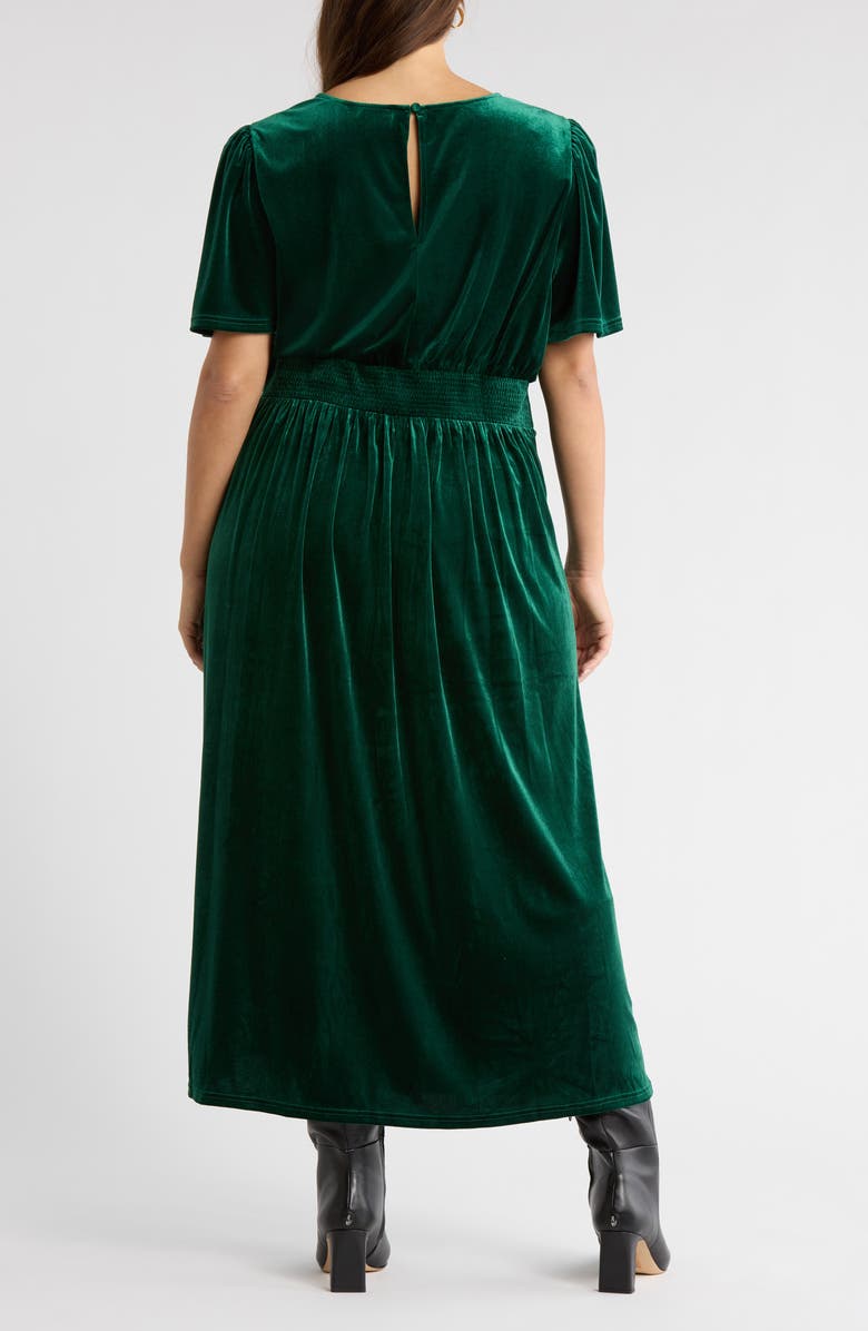 SUGARLIPS Night Bloom Velvet Maxi Dress, Alternate, color, Emerald