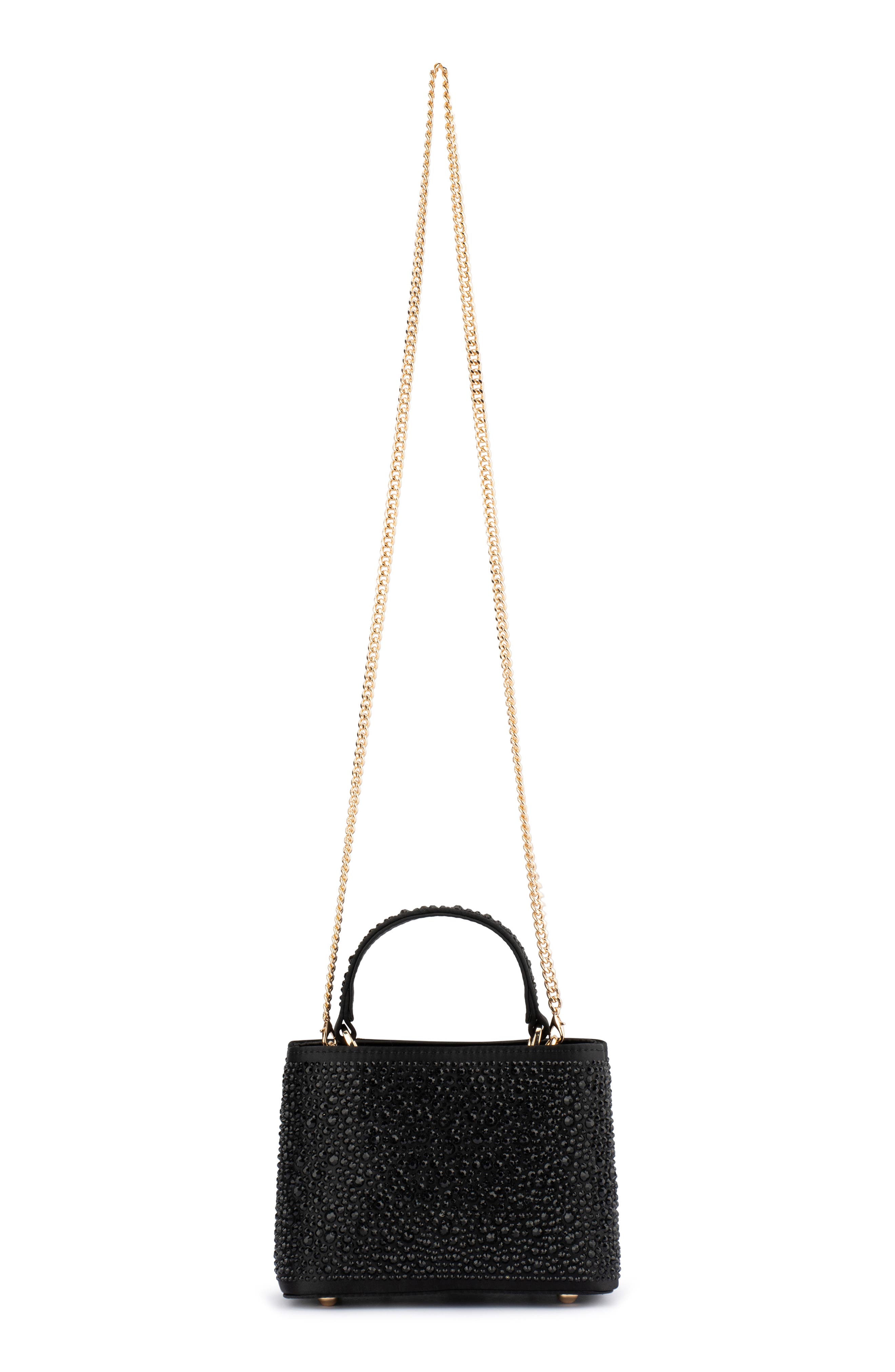 Olga Berg Daniel Hotfix Top Handle Bag, Alternate, color, Black