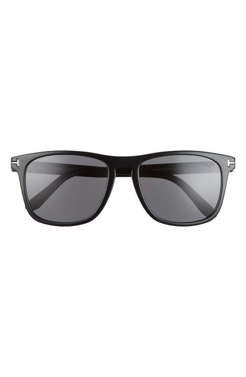 Tom Ford Eric 55mm Sunglasses In Shiny Black/smoke Polarized
