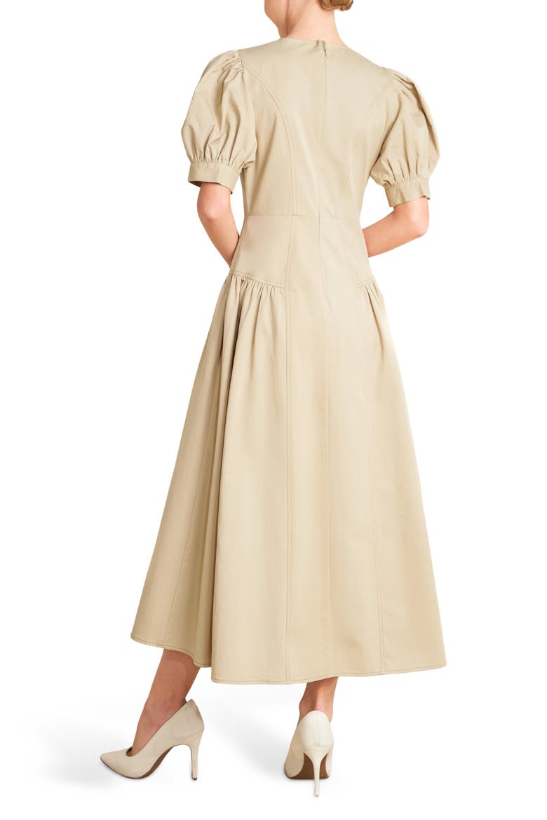 Solid Midi Dress, Alternate, color, KHAKI