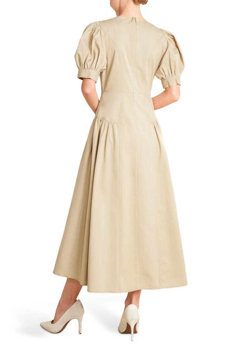 FREEMARKET Solid Midi Dress, Alternate, color, Khaki
