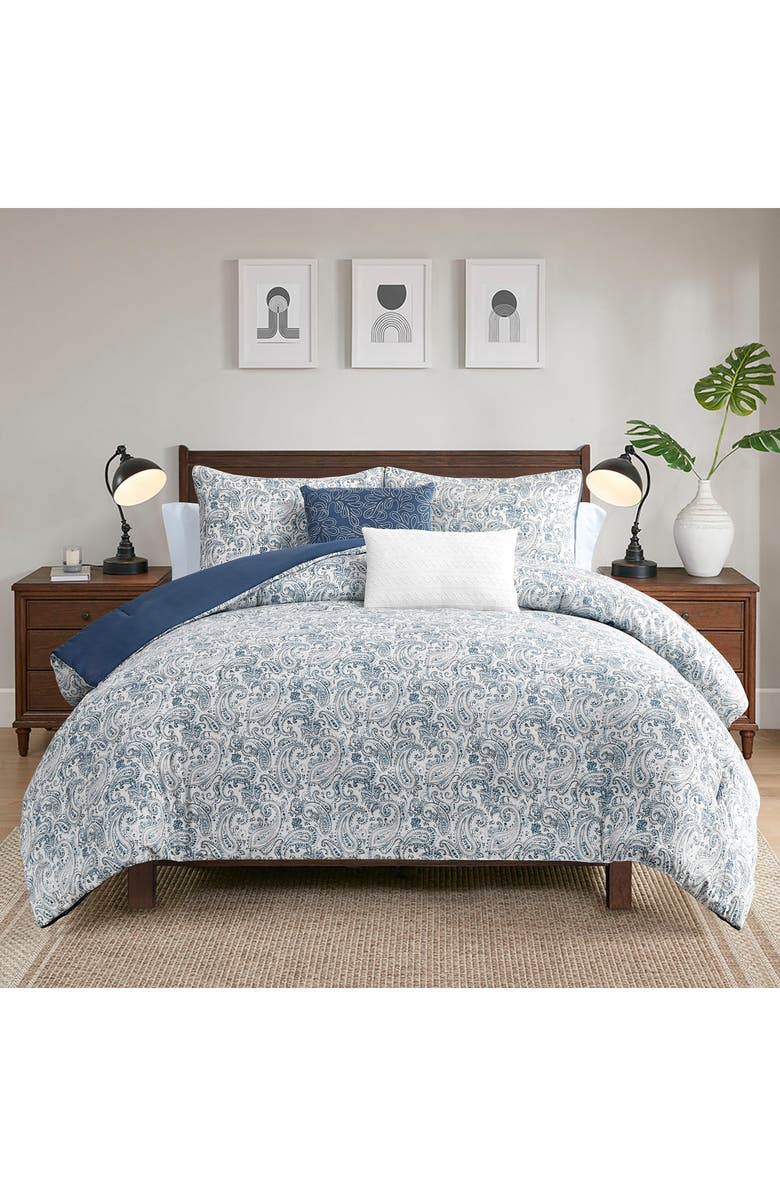 Modern Threads 5-Piece Comforter Set, Alternate, color, Blue/ Beige