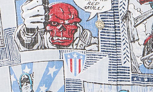Reyn Spooner Marvel Captain America Classic Fit Button-down Shirt In Arctic Ice