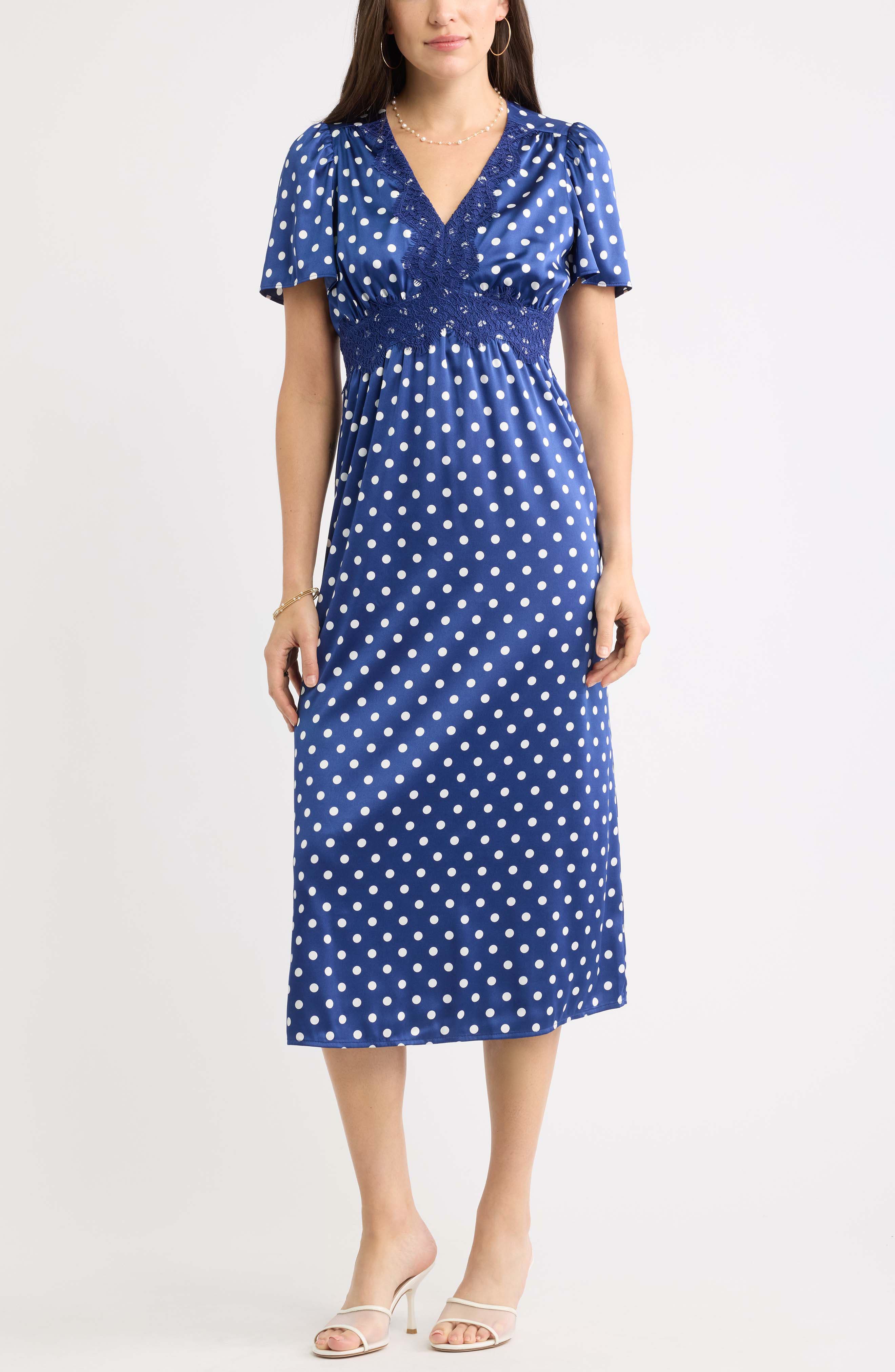 selected NAVY- IVORY SHARON DOT