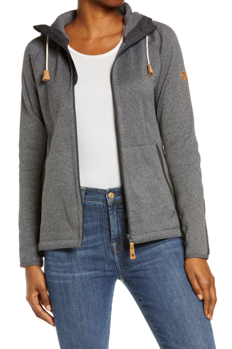 Ovik Fleece Hoodie, Alternate, color, DARK GREY