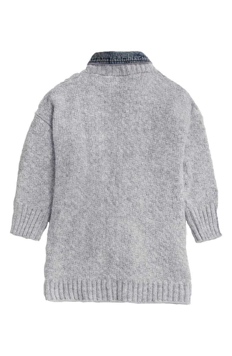 SAACHI Denim Knit Cardigan, Alternate, color, Blue Grey